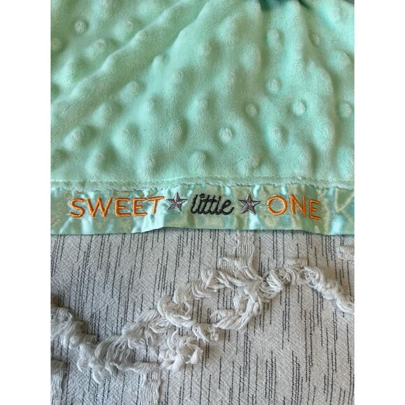 Carters Child of Mine Sweet Little One Elephant Green Minky Satin Lovey - Picture 4 of 8